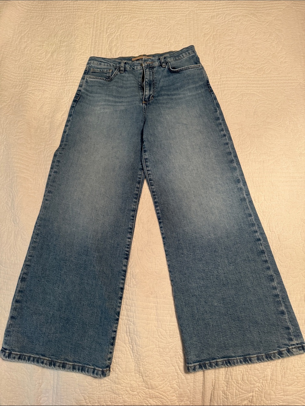 Joe's Jeans Wide Leg Flare Jeans in Medium Blue Wash